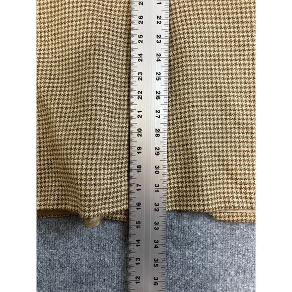 Vintage Burberry Sport Coat - Union Made in USA Tan Houndstooth 90s Silk / Wool - Picture 10 of 13